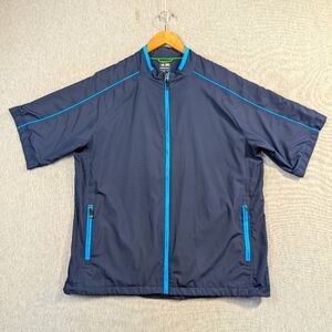 Adidas Golf Windbreaker Jacket Men's XL Blue Short Sleeve Clima Proof